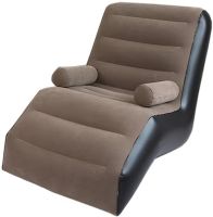Inflatable Single Armchair S-shaped Senyoubao Inflatable Sofa 140x85x80 cm with Armrest, Flocked