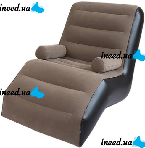 Inflatable Single Armchair S-shaped Senyoubao Inflatable Sofa 140x85x80 cm with Armrest, Flocked