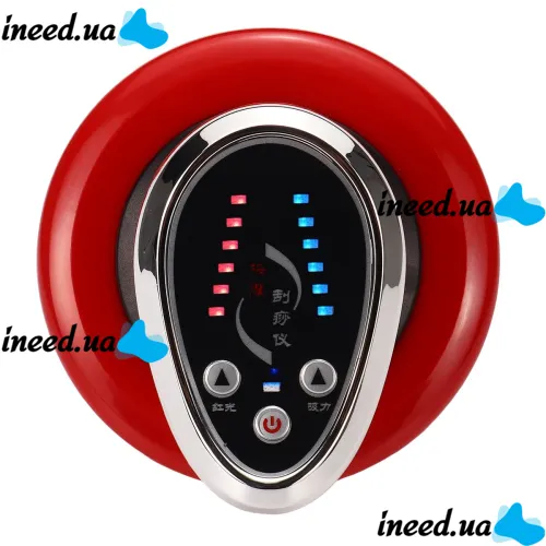 Антицелюлітний бездротовий вакуумний масажер GUA Sha Massager XN-058 з інфрачервоним підігрівом для тіла апарат вакуумного масажу сідниць Червоний