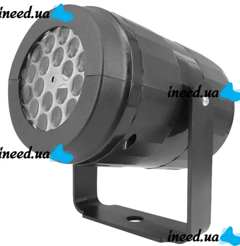 Новогодний лазерный проектор Led Projection Light 1367-3 на 16 рисунков, Настенный вращающийся проектор подсветка с кронштейном для дома Черный