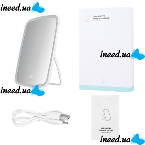 Cosmetic Touch Makeup Mirror Jordan Judy LED Xiaomi Rechargeable with Backlight , Table Mirror 33 LED on Stand White