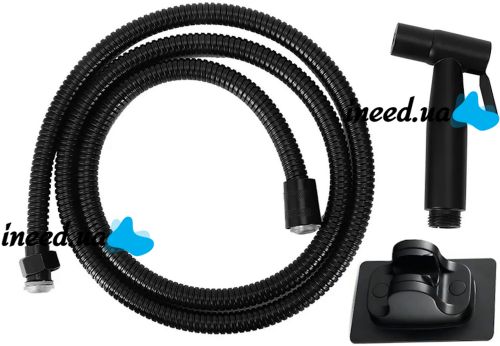 Ручной набор для биде Handheld Bidet Sprayer Set AA6-14 Черный смеситель лейка со шлангом и кронштейном из нержавеющей стали для гигиенического душа