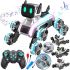 Stunt Dog Robot Champions Stunt Robot Dog is an eight-wheeled puppy with sound and light effects on a remote control and USB gestures