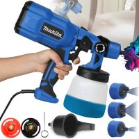 Електричний краскопульт Makita Ah550l 650W ручний розпилювач пульверизатор з ємністю для фарби 800 мл 3 ступеня розпилення від мережі Макіта