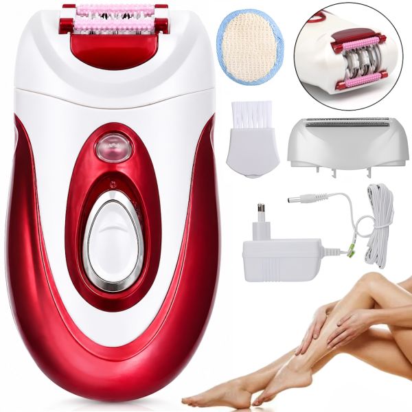 Braun MP-202 2-in-1 Rechargeable Women's Epilator with Shaving Attachment for Hair Removal, Women's Cordless Electric Shaver and Leg Epilator