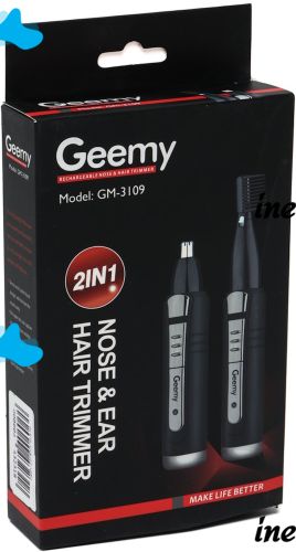 Беспроводной триммер машинка для волос Gemei GM-3109 окантовки бровей и бороды 2 в 1, аккумуляторная мужская машинка с насадками для стрижки Geemy