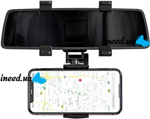 Автомобільний тримач для телефону HOCO CA70 Pilot кріплення до 6.5 " автотримач смартфона на дзеркало заднього виду з поворотом в машину Чорний