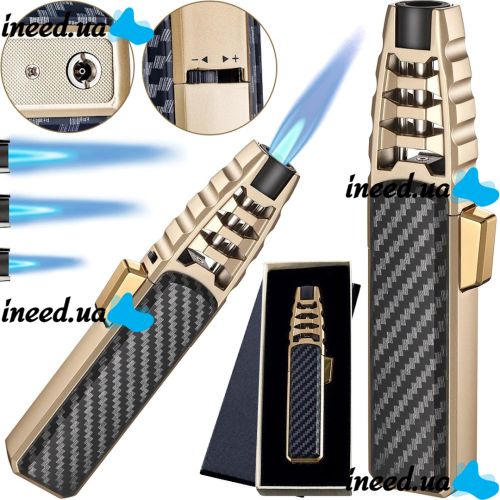  Газовая турбо-зажигалка Lighter jobon zb-588 for BBQ ветрозащитная турбогорелка с контроллером пламени, зажигалка для кемпинга и барбекю