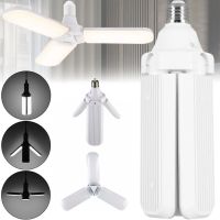 Светодиодная складная лампа Fan Blade Led 45W с цоколем E27 аккумуляторный раскладной тройной фонарь трансформер на три лопасти 220V Холодный белый