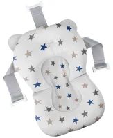 Складная детская ванна для купания Smart Babyhood BH-334G раскладная ванночка для младенцев с LED термометром, подушкой и ручкой для душа Серая