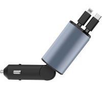 Автомобильное зарядное устройство Super Fast Charge PT16 с вольтметром type c lightning 4 в 1 120 W FM трансмиттер, модулятор в авто от прикуривателя