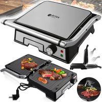 Электрический контактный гриль Bitek BT-2687 3000W прижимной двухсторонний электрогриль для мяса с антипригарным покрытием и таймером от сети 220V