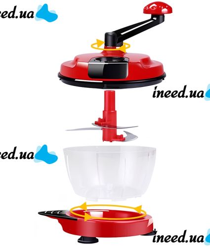 Ручной измельчитель овощей Keouke Chopper Food LG-006 2 в 1 кухонный мини блендер с тремя лезвиями и чашей на 1.5 л чоппер для измельчения мяса