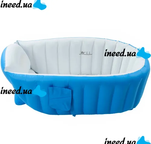 Inflatable Intime Baby Bath Tub JS033 anti-slip bath tub with cushion, drain and foot pump for babies AND1440