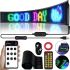 Гнучкий екран Matrix Panel JTPD-03-011 9.2х37.4 см 16х64 LED світлодіодна рекламна RGB стрічка в авто, рядок, що біжить, з пультом і Bluetooth WiFi