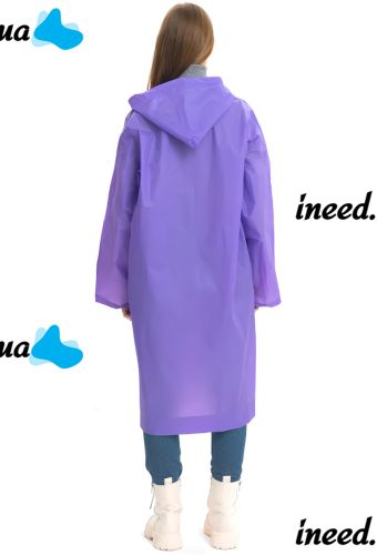 Многоразовый дождевик с капюшоном EVA Raincoat TY876 120 см универсальный ветрозащитный плащ на кнопках с длинным рукавом от дождя и ветра AND-74