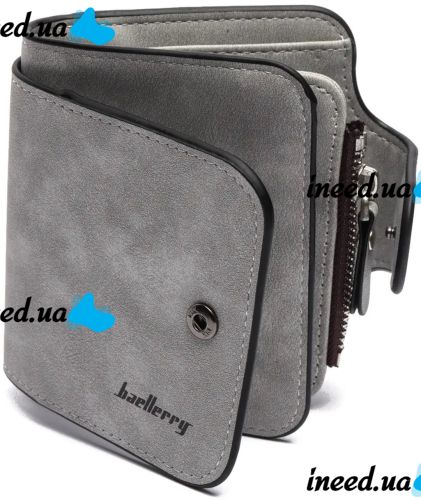 Женский замшевый кошелек Baellerry Forever Mini N 2346 Grey женское мини портмоне на 10 отделений для купюр и мелочи 10.5Х11.5 см Серое