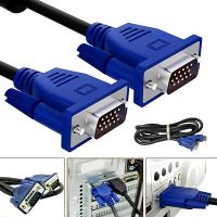 Кабель перехідник GBX з VGA на VGA тато-тато завдовжки 1.5 м з двома фільтрами, Шнур інтерфейсний 1.5 метри для монітора, телевізора і проектора