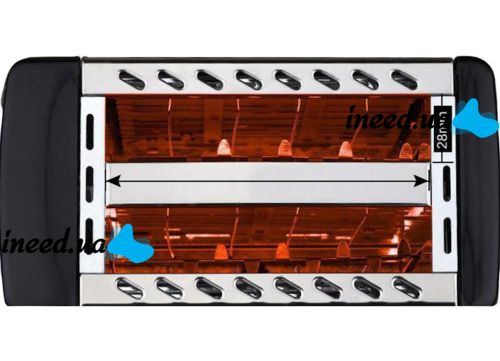 Кухонный зеркальный тостер Crownberg CB-1106 750W на 2 тоста хлеба с регулировкой температуры и кнопкой стоп, Электротостер ВН-002B со съемным поддоном Серебристый