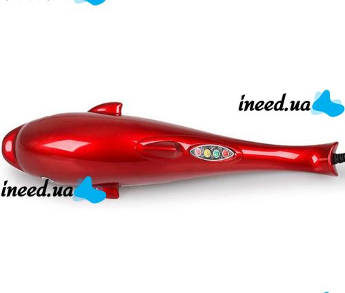 Инфракрасный ручной массажер Dolfin KL-98 / JT-889 электромассажер Дельфин большой для спины и шеи с насадками, большой антицеллюлитный вибромассажер для всего тела 39 см