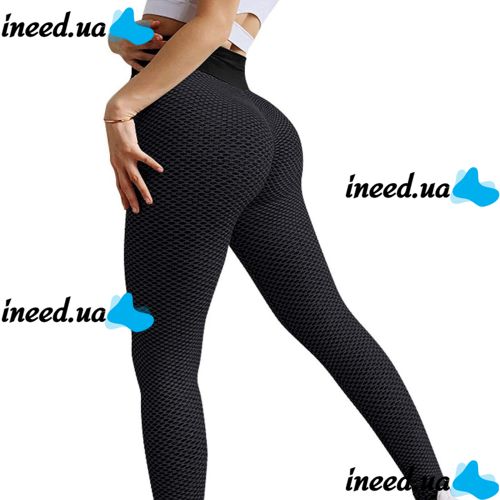 Женские спортивные леггинсы Staples Scrunch Bum Черные с завышенной высокой талией и эффектом пуш-ап утягивающие бесшовные лосины для фитнеса push up