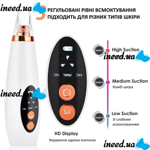 Вакуумный очиститель пор для чистки кожи лица Multi-Functional Cleaning MF-64, вакуумный аппарат-очиститель, аппарат от черных точек, лифтинг