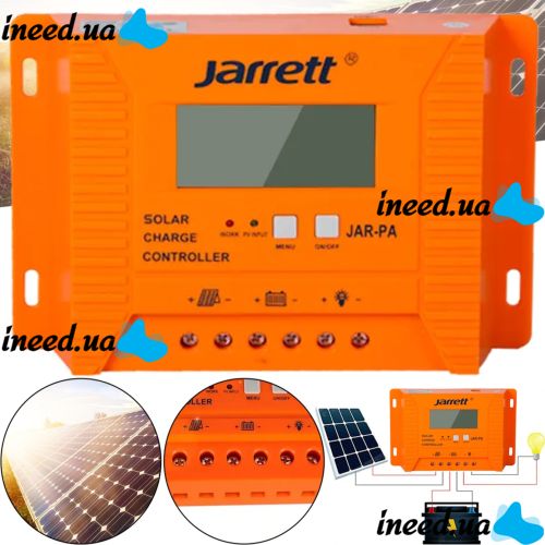 Автоматический контроллер заряда АКБ солнечной панели Jarrett JAR-PA30 30A 12V 24V Устройство RG-505 для контроля заряда батареи в солнечных панелях