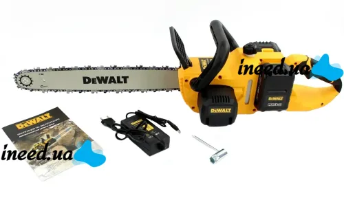 Акумуляторна ланцюгова пила DeWalt DCM575N 48V 5Ah 18" дюймів Шина 45 см, Бездротова пила Деволт з 2 акумуляторами для обрізки гілок дерев