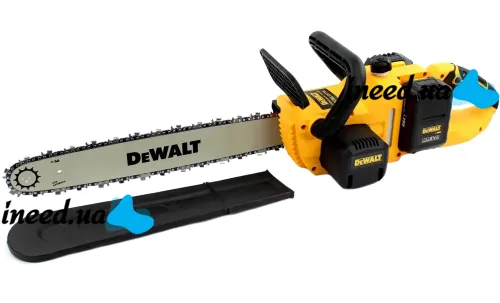 Акумуляторна ланцюгова пила DeWalt DCM575N 48V 5Ah 18" дюймів Шина 45 см, Бездротова пила Деволт з 2 акумуляторами для обрізки гілок дерев