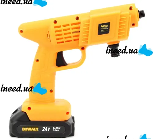 Беспроводная мойка высокого давления DeWalt DCPW560B 24V 5Ah 2 аккумулятора, аккумуляторная мини автомойка с кейсом, распылитель Деволт для авто