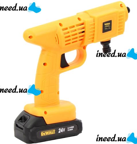 Беспроводная мойка высокого давления DeWalt DCPW560B 24V 5Ah 2 аккумулятора, аккумуляторная мини автомойка с кейсом, распылитель Деволт для авто