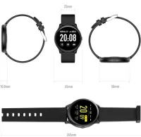 Наручные Смарт часы Smart Watch KW19 Black 44mm c измерением давления и фитнес трекером Умные Bluetooth часы с пульсометром IP67 Черные