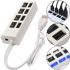 USB Memos Hub for 4 Ports with Switches White, Powered by USB 2.0 Splitter with on off Buttons HUB Adapter 480 Mbit 5V White