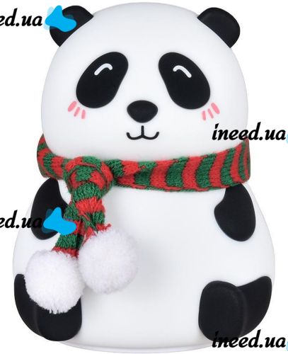 Детский настольный ночник Losso LJC-142 Panda силиконовый светодиодный RGB светильник, беспроводная LED лампа Панда 7 режимов на аккумуляторе USB
