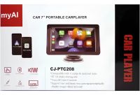 Автомобильный сенсорный монитор Carplay CJ-PTC208 7" портативный экран на присоске 1024х600 дисплей на лобовое стекло в машину CarPlay IOS Android