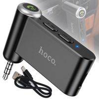 Автомобильный Bluetooth адаптер Hoco E58 140 mAh беспроводной трансмиттер для магнитолы, авто FM ресивер, модулятор в машину с блютуз AUX 3.5 мм