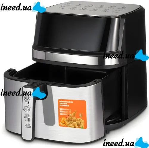 Аэрофритюрница мультипечь Bitek BT-5384 Air Fryer 12л 4600W безмаслянная фритюрница с LED дисплеем, таймером и регулировкой температуры 10 программ