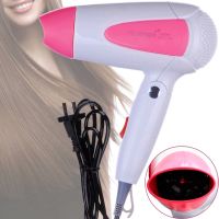 Складной дорожный фен Gemei GM-1756 Pink портативный для укладки и сушки волос со сборной ручкой, насадкой и терморегулятором 1200W Розовый