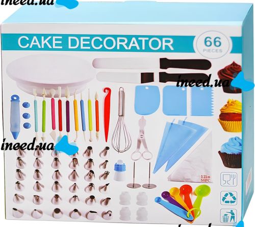 Профессиональный кондитерский набор Cake Decorator YR20-A05 66 предметов, комплект кондитера для украшения и декорирования тортов капкейков и выпечки