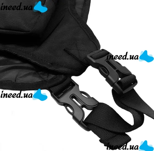 Tough Slhs 125 tactical vest chest bag with 2 compartment pockets, headphone output and adjustable chest straps Black