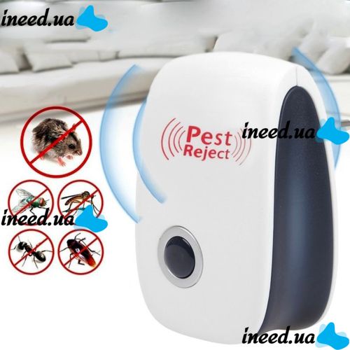 Ультразвуковой отпугиватель насекомых и грызунов Electronic Pest Reject Repeller устройство для уничтожения мышей тараканов, комаров прибор в розетку