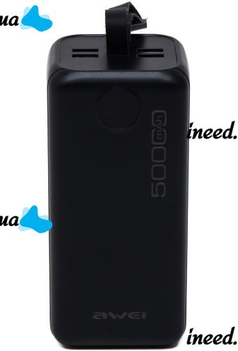 Внешний аккумулятор повербанк Power Bank Awei P114K 50000 mAh 22.5W портативное зарядное устройство для телефона с быстрой зарядкой и дисплеем 4 USB 