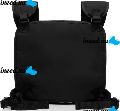 Tough Slhs 125 tactical vest chest bag with 2 compartment pockets, headphone output and adjustable chest straps Black