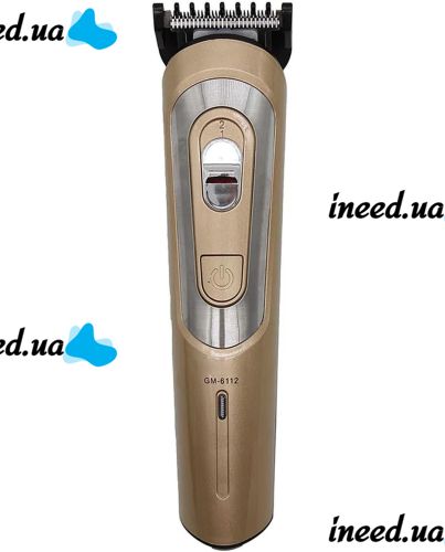 Wireless Men's Hair Clipper Gemei GM-6112 Handheld Rechargeable Beard Trimmer with Replaceable Nozzles Geemy GM-6112 