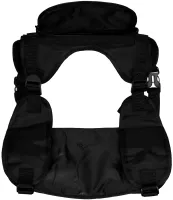 Tough Slhs 125 tactical vest chest bag with 2 compartment pockets, headphone output and adjustable chest straps Black