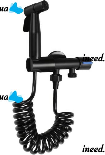 Набор для гигиенического душа Handheld Bidet Sprayer Set AA22-2 Черный ручной смеситель лейка с держателем и шлангом из нержавеющей стали для биде