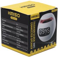Беспроводная Bluetooth колонка с часами Kimiso KMS-K12 3W аккумуляторный портативный мини динамик с будильником и RGB LED подсветкой microUSB