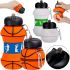 Folding Sports Water Bottle Folding Bottle AND908 550 ml 200 ml Folding Silicone Bottle, Golf and Basketball Ball 18x8.7 cm