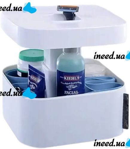 Мужской раскладной органайзер бокс Men's Storage Box 20x20x12 см для хранения мелочей в ванную, Косметическая коробка для принадлежностей Белый