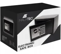 Електронний сейф Malatec S8799 з 2 ключами для зберігання грошей і цінних речей, меблевий міні-сейф на замку з електронним кодом і ключем Чорний